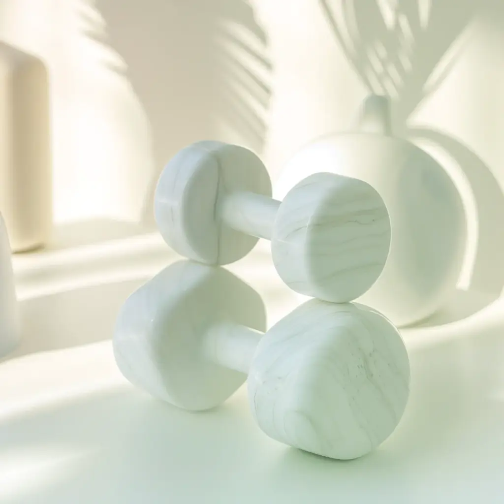 Foto de la página web de Noboli para la sección salud. Unas mancuernas.